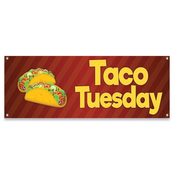 Signmission Taco Tuesday Banner Concession Stand Food Truck Single Sided B-30161 - main
